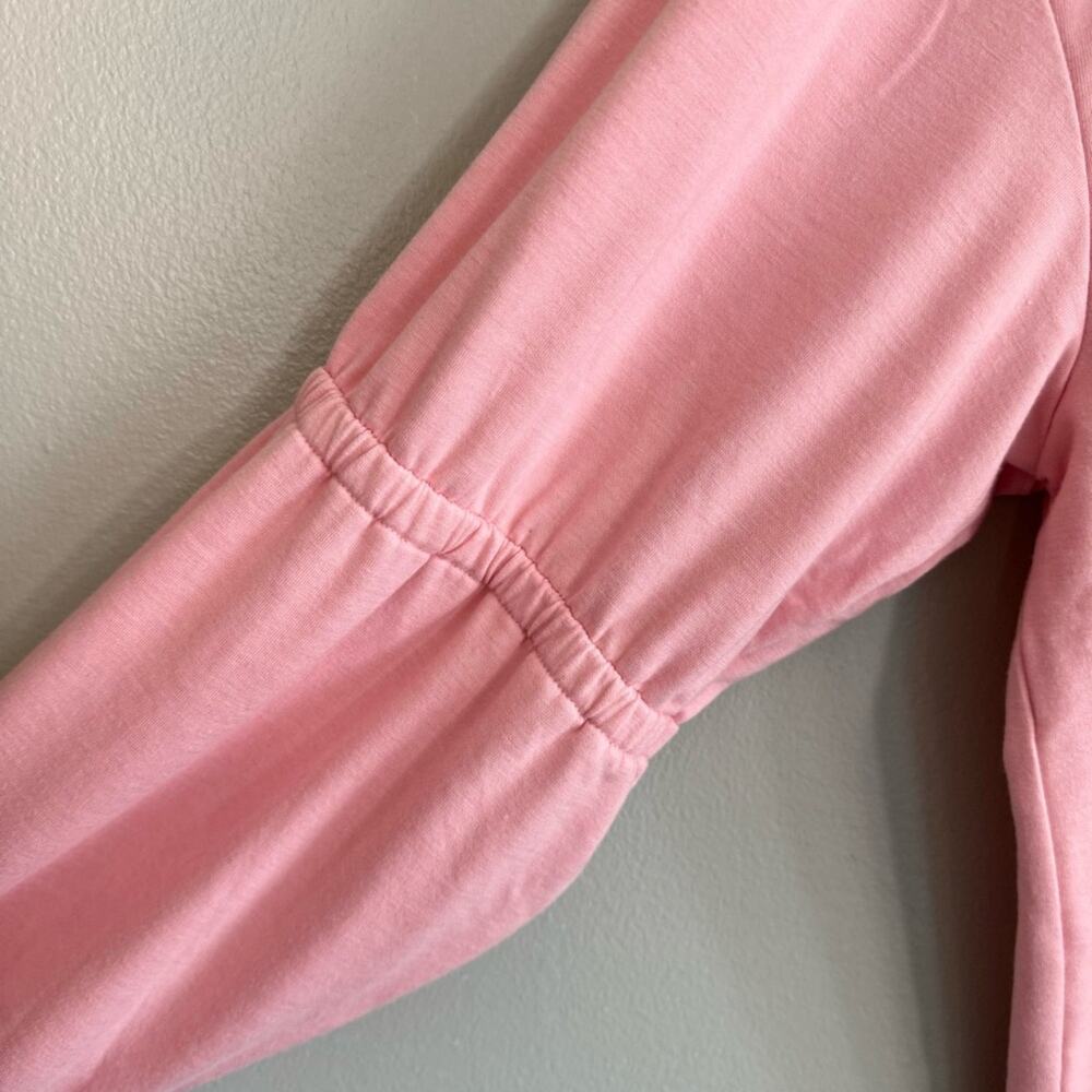 Avia Stretch Long Sleeve Pullover Round Neck Solid Basic Sweatshirt Pink XL - Picture 2 of 9